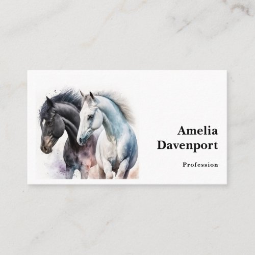 Beautiful Horses in Watercolor Business Card