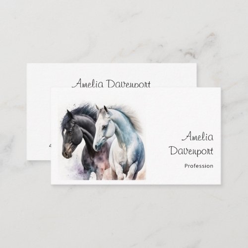 Beautiful Horses in Watercolor Business Card