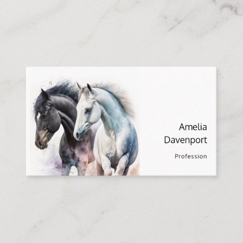 Beautiful Horses in Watercolor Business Card