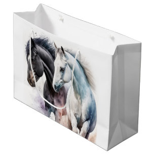 Beautiful Horses in Watercolor Large Gift Bag