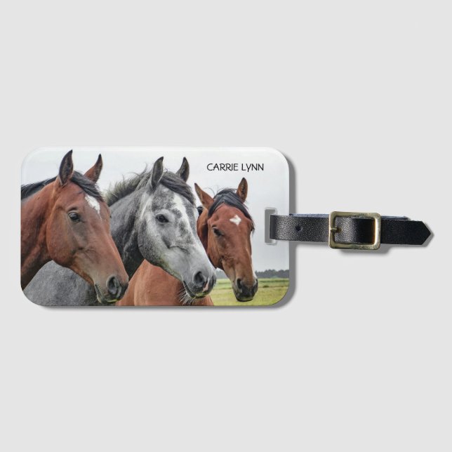 Beautiful Horses Personalized Luggage Tag (Front Horizontal)
