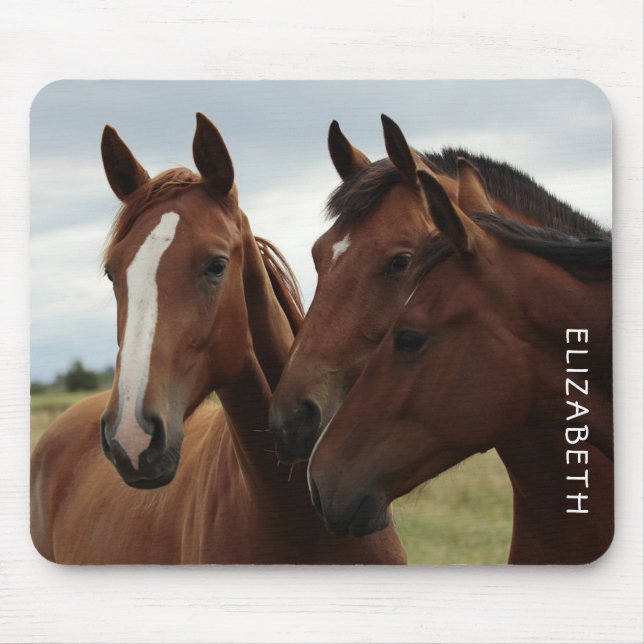 Beautiful Horses Personalized Mouse Pad (Front)