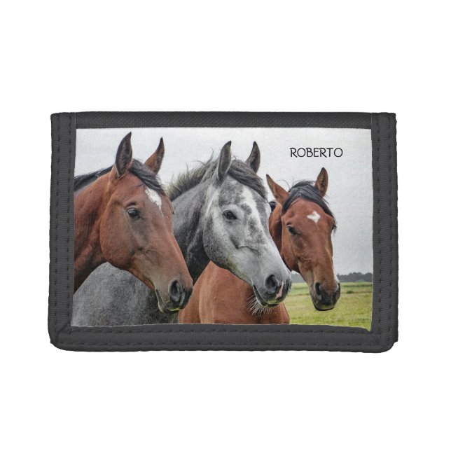 Beautiful Horses Personalized Trifold Wallet (Front)