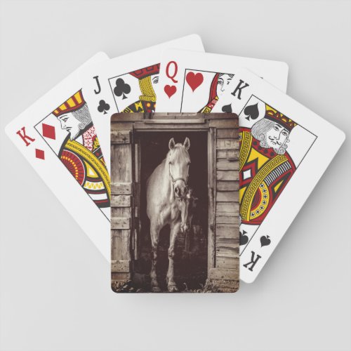 Beautiful Horses Rustic Farm Playing Cards