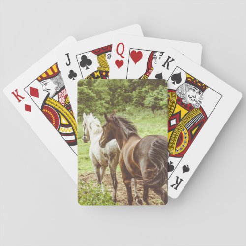 Beautiful Horses Rustic Farm Poker Cards