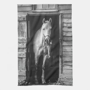 Beautiful Horses Rustic Farmhouse Kitchen Towel