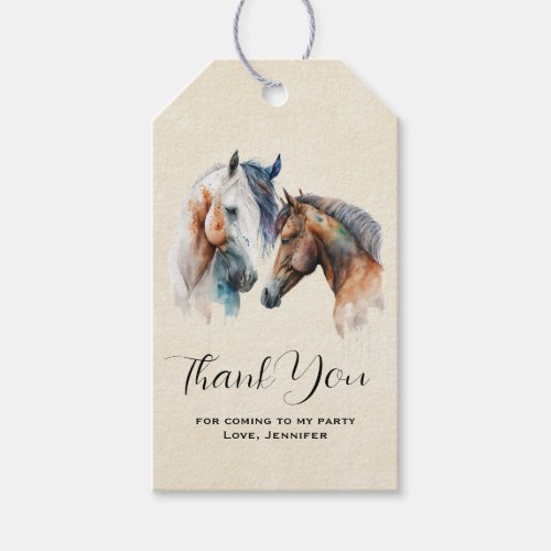 Beautiful Horses Western Boho Party Thank You Gift Tags