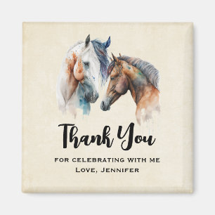 Beautiful Horses Western Boho Party Thank You Magnet