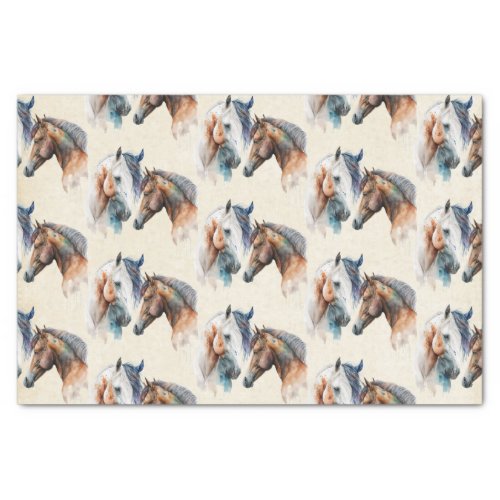 Beautiful Horses Western Boho Pattern Tissue Paper