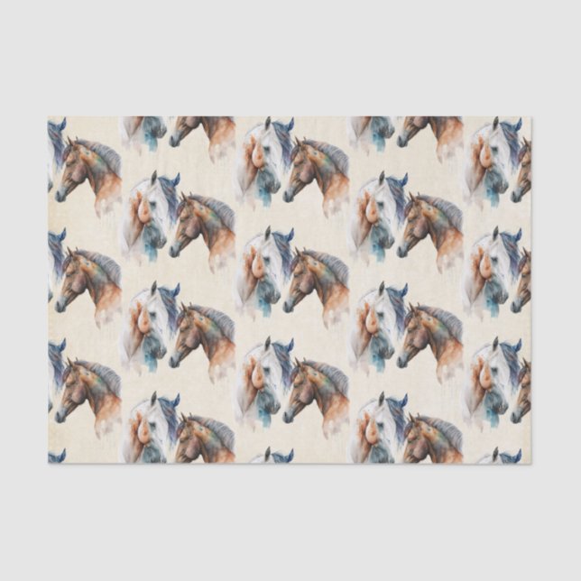 Beautiful Horses Western Boho Pattern Tissue Paper (Front)