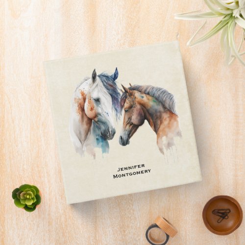 Beautiful Horses Western Boho Style 3 Ring Binder