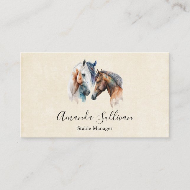 Beautiful Horses Western Boho Style Business Card (Front)