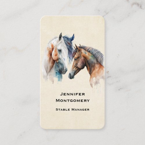 Beautiful Horses Western Boho Style Business Card