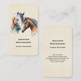 Beautiful Horses Western Boho Style Business Card