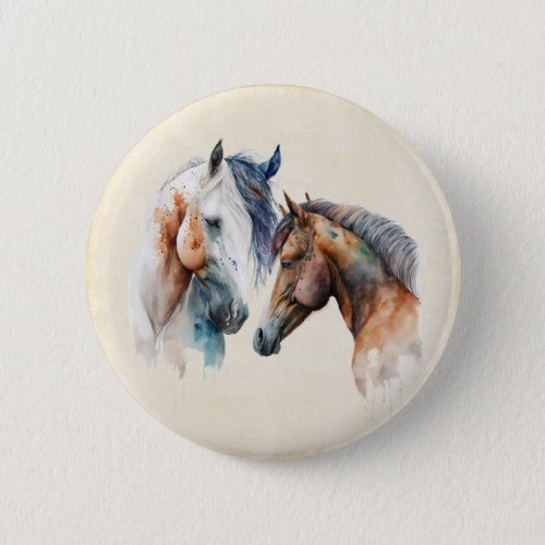 Beautiful Horses Western Boho Style Button