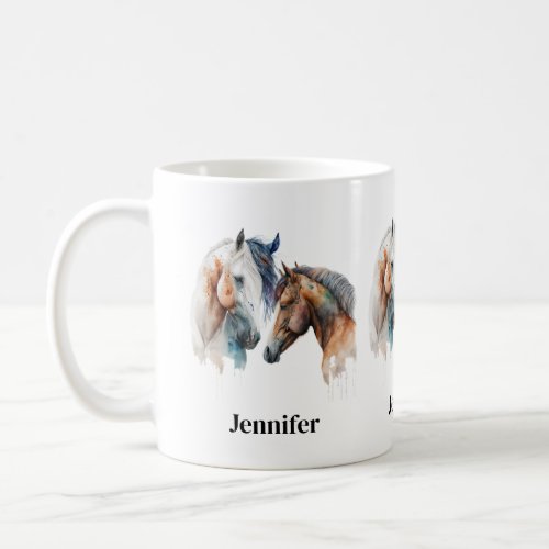 Beautiful Horses Western Boho Style Coffee Mug