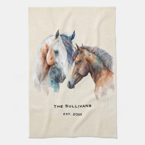 Beautiful Horses Western Boho Style Kitchen Towel