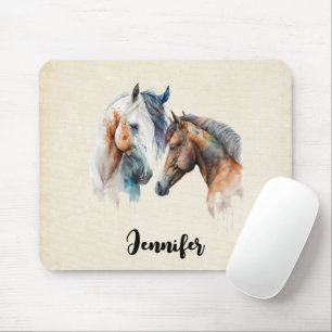 Beautiful Horses Western Boho Style Mouse Pad