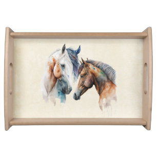 Beautiful Horses Western Boho Style Serving Tray