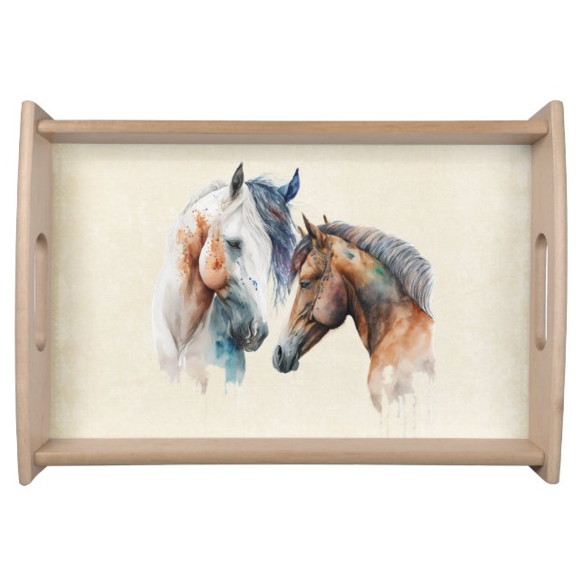 Beautiful Horses Western Boho Style Serving Tray (Front)