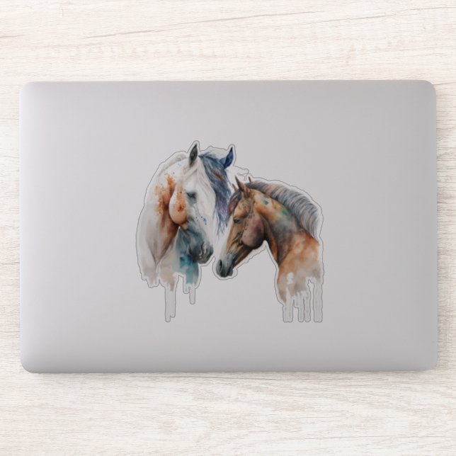 Beautiful Horses Western Boho Style Sticker (Computer)