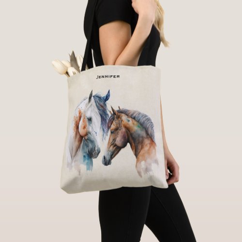 Beautiful Horses Western Boho Style Tote Bag