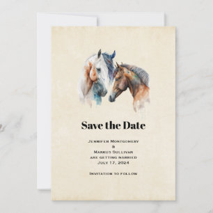 Beautiful Horses Western Boho Style Wedding Save The Date