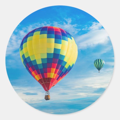 Beautiful Hot Air Balloons Classic Round Sticker
