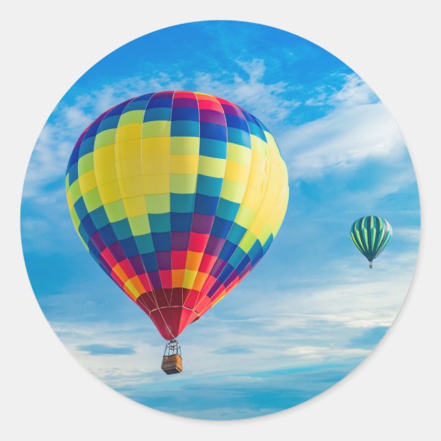 Beautiful Hot Air Balloons Classic Round Sticker (Front)