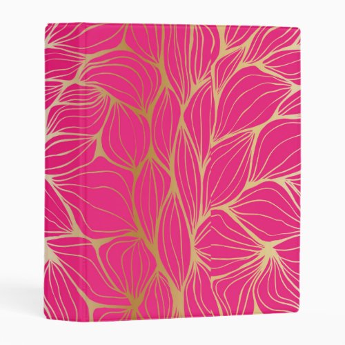 Beautifulhot pinkfaux goldleafpatterntrendym mini binder