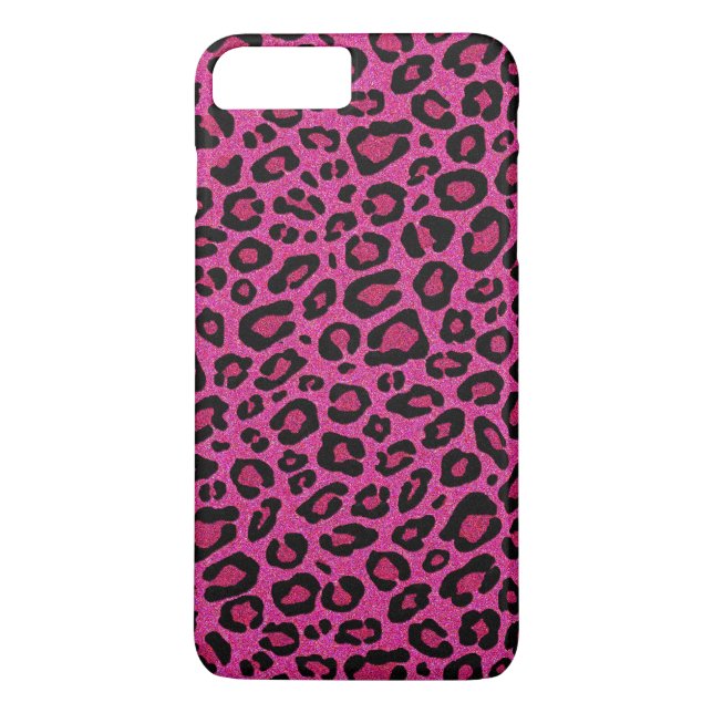 Beautiful hot pink leopard skin glitter shine Case-Mate iPhone case (Back)
