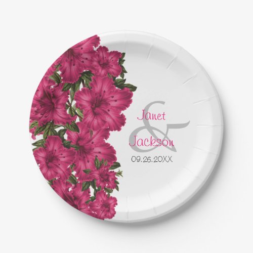 Beautiful Hot Pink Lilies Paper Plates