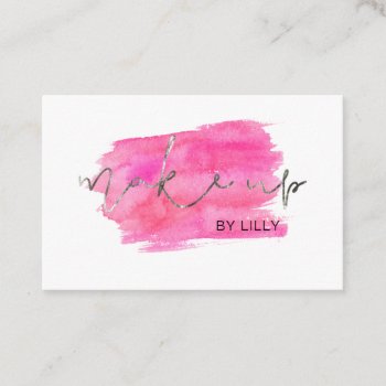 ★ Beautiful Hot Pink Watercolour Business Card by laurapapers at Zazzle