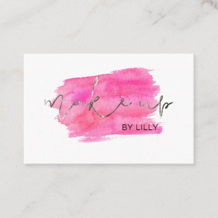 ★ Beautiful Hot Pink Watercolour Business Card