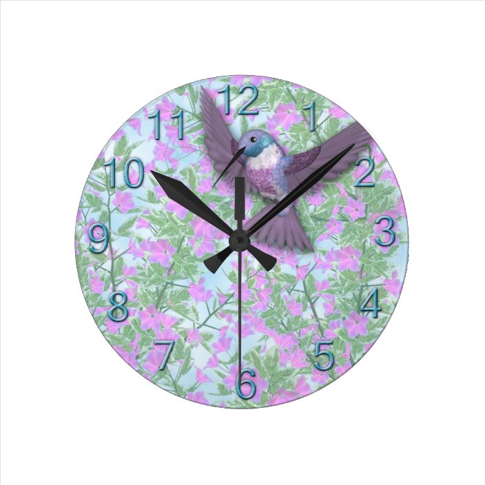 Beautiful Hummingbird Clock | Zazzle.com