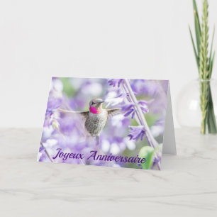 Beautiful Hummingbird Joyeux Anniversaire Card