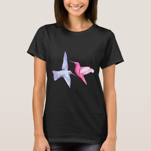 Beautiful Hummingbird Vintage Retro Sunset Humming T_Shirt