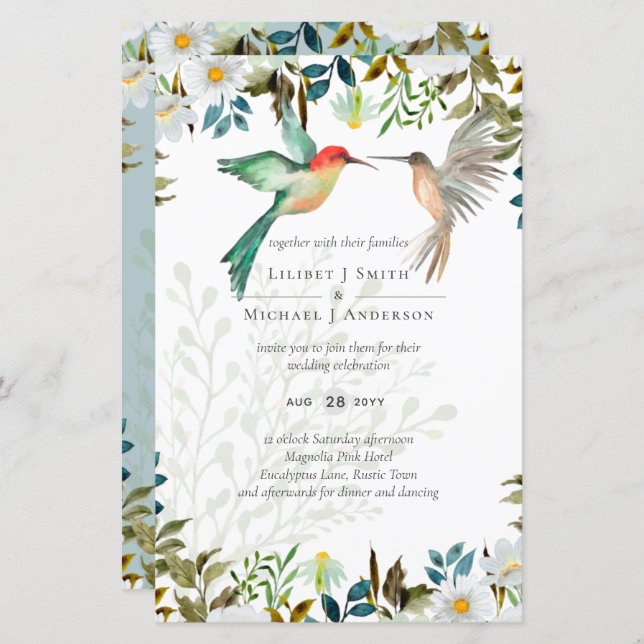 Beautiful HUMMINGBIRDS Couple Wedding (Front/Back)