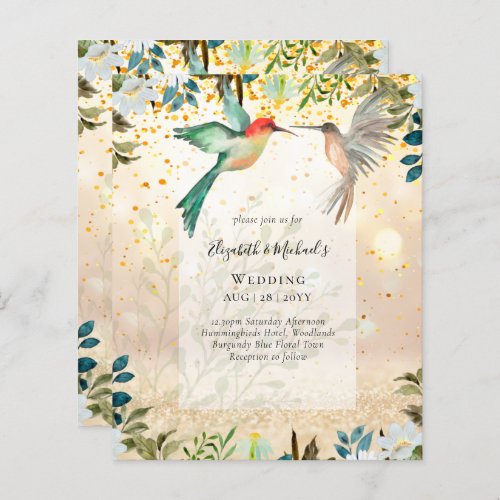 Beautiful HUMMINGBIRDS Couple Wedding Invitations
