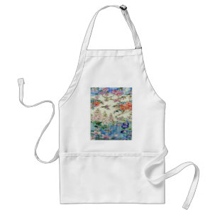 Beautiful Hummingbirds Flowers Stained Glass Art Adult Apron