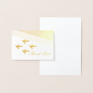 Beautiful Hummingbirds Thank You Foil Card