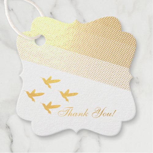 Beautiful Hummingbirds Thank You  Year Foil Favor Tags