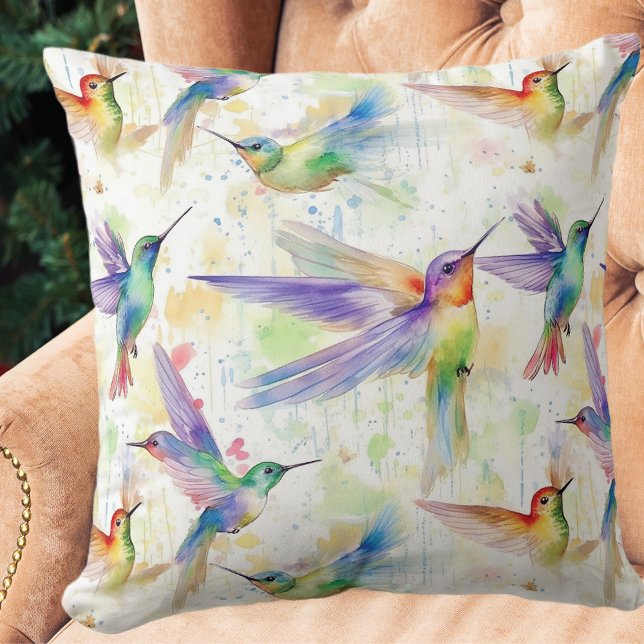 Beautiful hummingbirds throw pillow (Creator Uploaded)