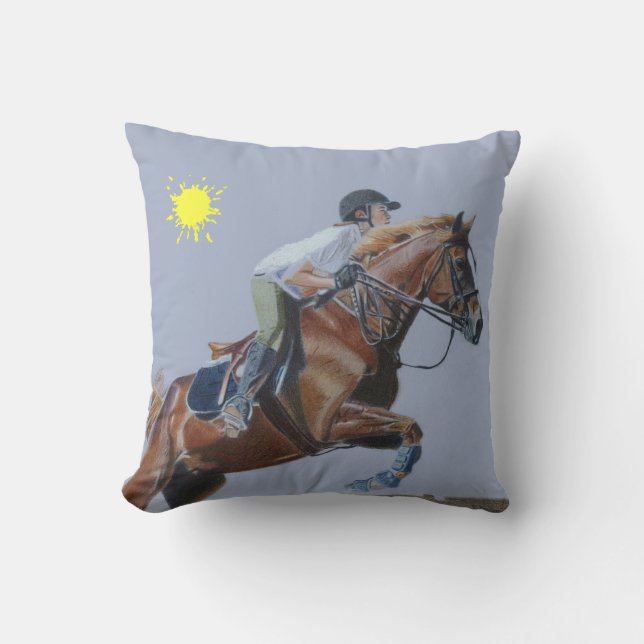 Beautiful Hunter Jumper Horse American MoJo Pillow (Front)