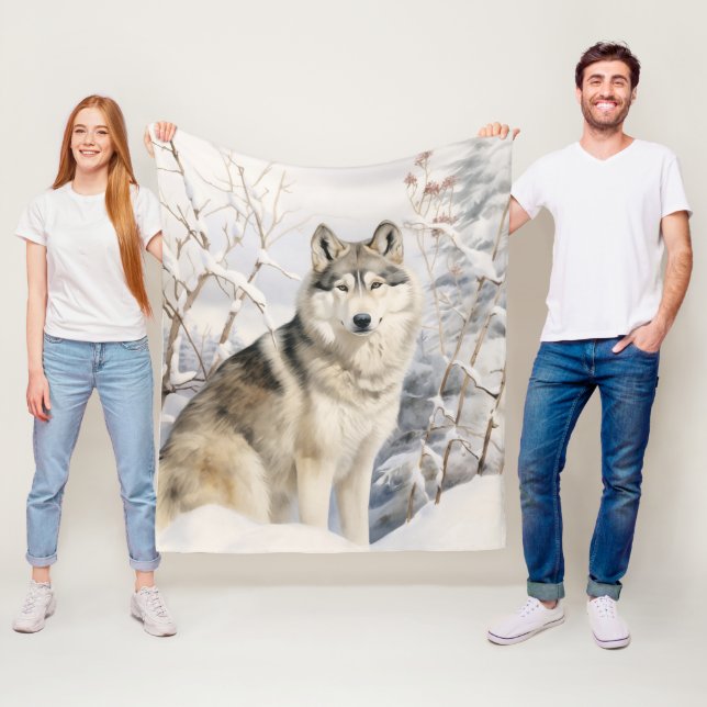 Beautiful Husky – Bold & Free-Spirited Fleece Blanket (In Situ)