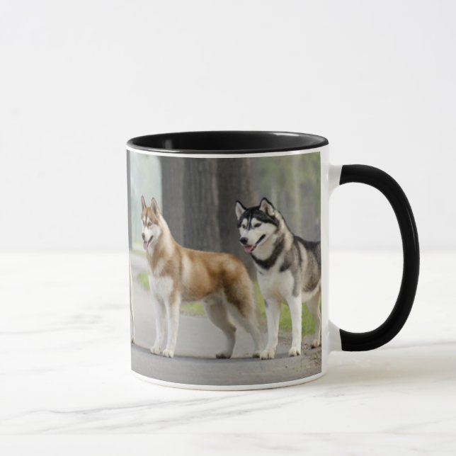 Beautiful Husky Dogs on a Nature Trail Mug (Right)