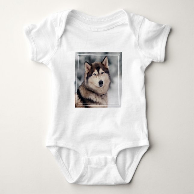 Beautiful Husky in the Outdoors Baby Bodysuit (Front)