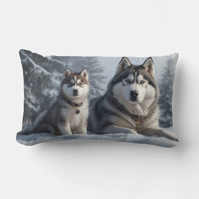 Beautiful Husky  Lumbar Pillow (Front)