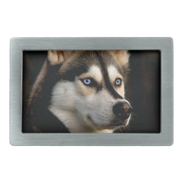 Beautiful Husky Throw Pillow Belt Buckle (Front)