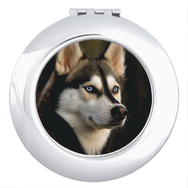 Beautiful Husky Throw Pillow Compact Mirror (Front)